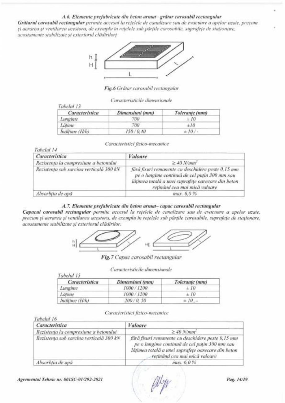 Pagina 14 - Agrement Tehnic 001SC-01/292-2021 - procedeu de realizare - Elemente prefabricate din...