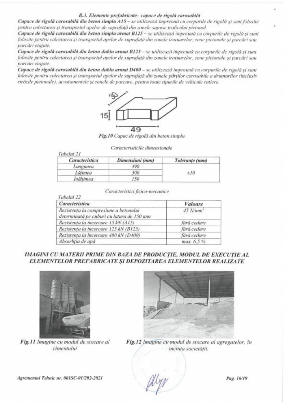 Pagina 16 - Agrement Tehnic 001SC-01/292-2021 - procedeu de realizare - Elemente prefabricate din...