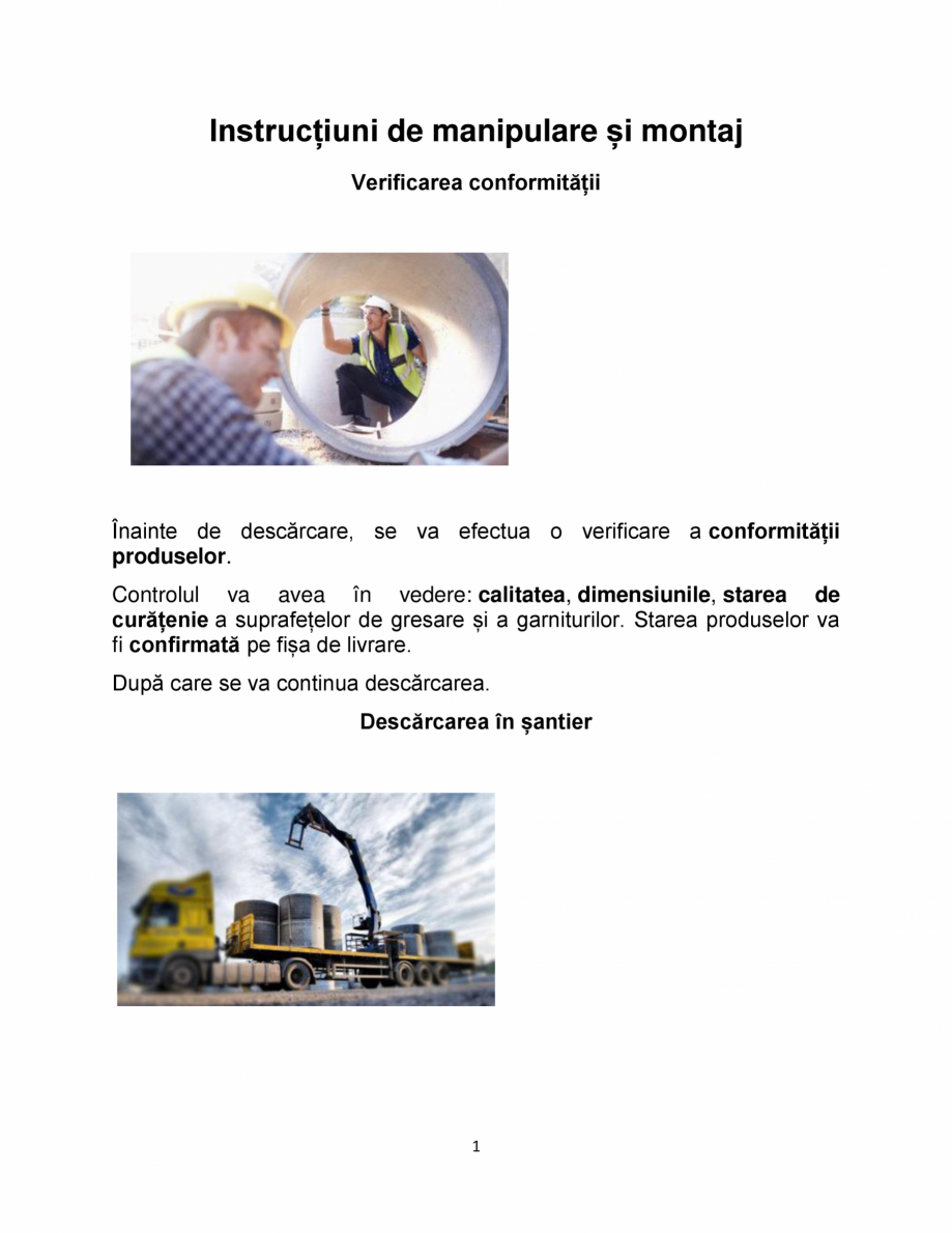 Pagina 1-Instructiuni de manipulare si montaj pentru rigole din beton BOMA BM2092, BM2093, BM2094, BM2095,...