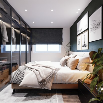 Detalii dormitor Design interior - Apartament - stil industrial