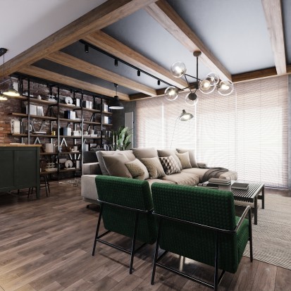 Interior living Design interior - Apartament - stil industrial