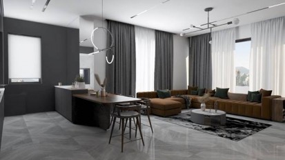 Interior apartament in stil minimalist Design interior - Apartament - stil minimalist, culori inchise