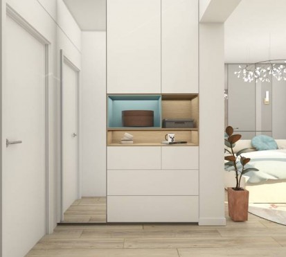 Detalii dormitor Design interior - Apartament - stil contemporan in nuante deschise