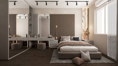 Detalii dormitor Design interior - Apartament - stil contemporan in nuante neutre