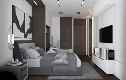 Dormitor in stil contemporan Design interior - Apartament - stil contemporan in nuante neutre