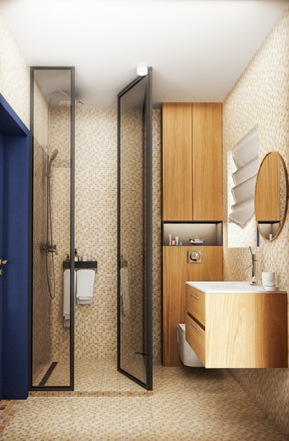 Detalii baie Design interior - Casa - stil contemporan, accent albastru