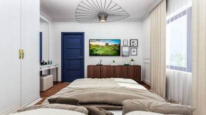 Detalii dormitor - stil contemporan Design interior - Casa - stil contemporan, accent albastru
