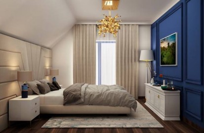 Detalii dormitor in stil contemporan Design interior - Casa - stil contemporan, accent albastru