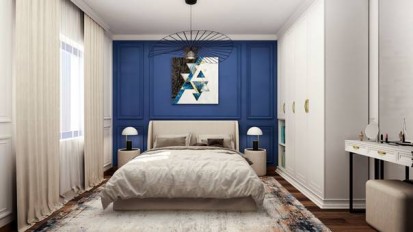 Detalii dormitor Design interior - Casa - stil contemporan, accent albastru