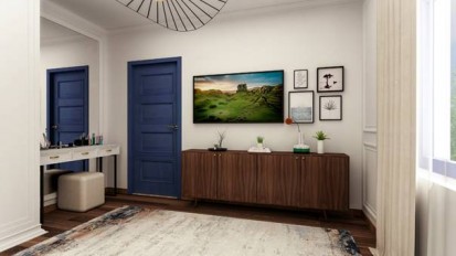 Detalii interior camera - stil contemporan Design interior - Casa - stil contemporan, accent albastru