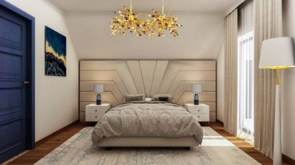 Dormitor amenajat in stil contemporan Design interior - Casa - stil contemporan, accent albastru