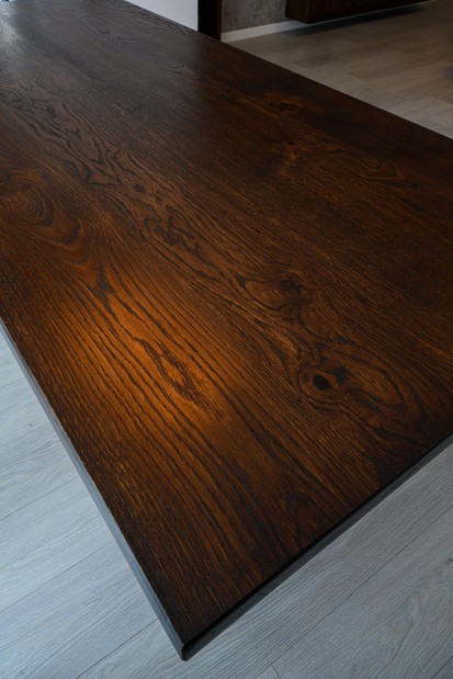 Blat din lemn masiv - nuanta inchisa WOODCHOPSHOP Mese din lemn masiv