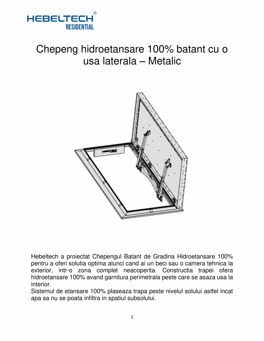 Pagina 1-Chepeng hidroetansare 100% batant cu o usa laterala – Metalic Hebeltech Chepeng batant o usa...