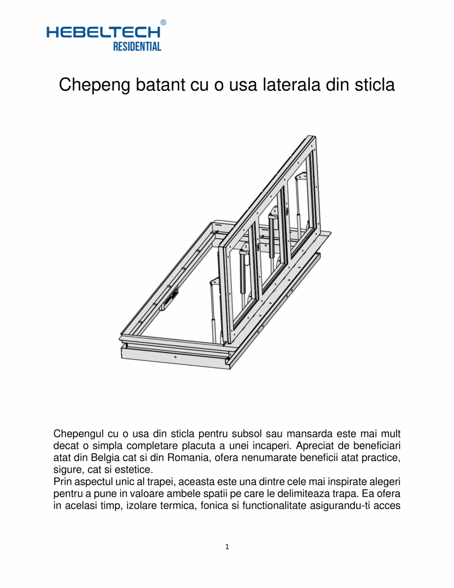 Pagina 1-Chepeng batant cu o usa laterala din sticla Hebeltech Chepeng batant o usa laterala – Sticla...