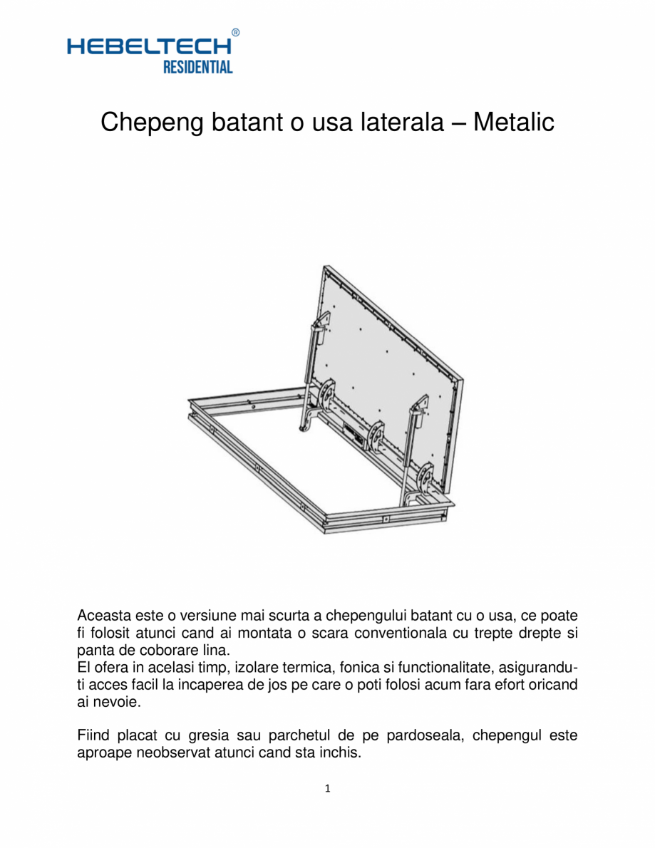 Pagina 1-Chepeng batant o usa laterala – Metalic Hebeltech Catalog, brosura Romana Chepeng batant o usa...