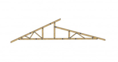Ferme monopante imbinate intr-un acoperis cu 2 ape Ferme monopanta Ferme din lemn pentru acoperisuri monopanta