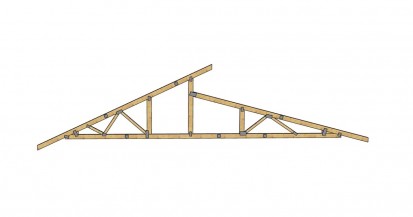 Ferme din lemn configuratie 2 pante decalate Ferme 2 pante Ferme din lemn pentru acoperisuri in