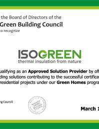 Certificare Romanian Green Building Council - pentru Isogreen Romania
