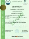 Certificat – Sistem de Management de Mediu SR ES ISO 14001:2015 ISOGREEN TM 