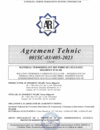 Agrement tehnic.- termoizolatia cu fibre de celuloza