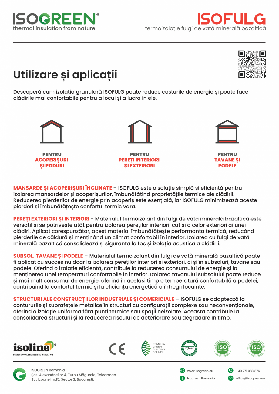 Pagina 2-Material  termoizolant din fulgi de vată  minerală bazaltică Isogreen ISOFULG Fisa tehnica Romana...