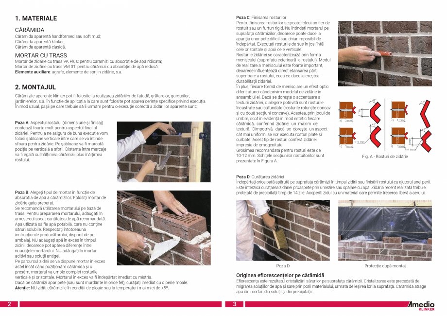 Pagina 2-Ghid montaj caramida aparenta klinker Amedio Ideas Instructiuni montaj, utilizare Romana mestecul...