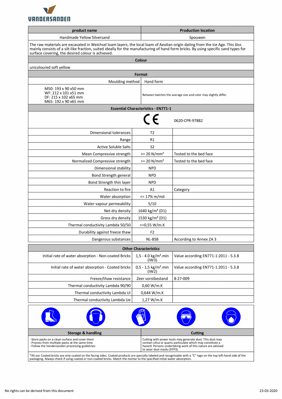 Pagina 1-Caramida aparenta klinker - Geel Zilverzand Amedio Ideas SM65 Fisa tehnica Engleza product name
...