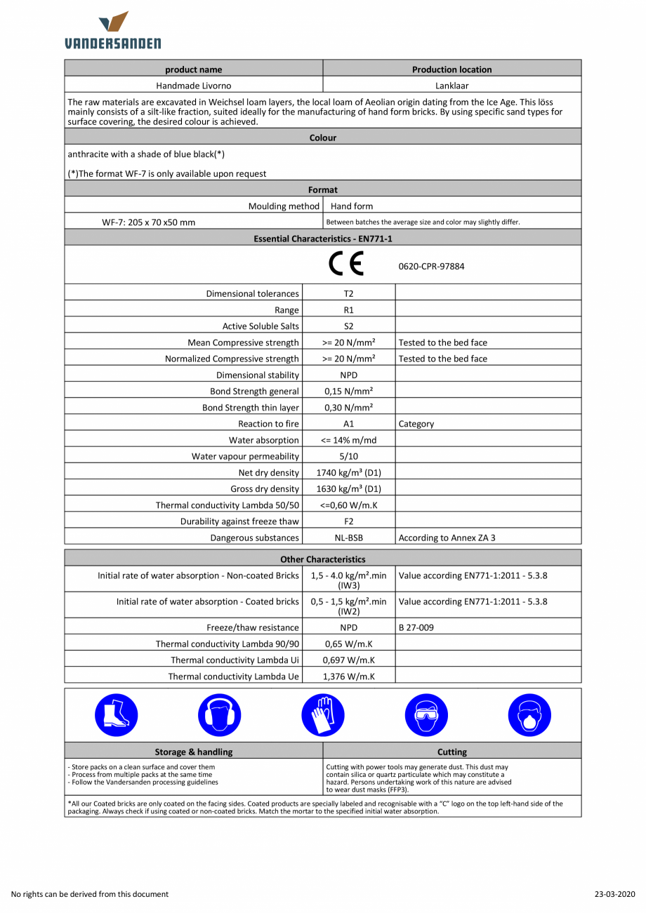 Pagina 3-Caramida aparenta klinker - Livorno Amedio Ideas SM65 Fisa tehnica Engleza wear dust masks (FFP3).

...