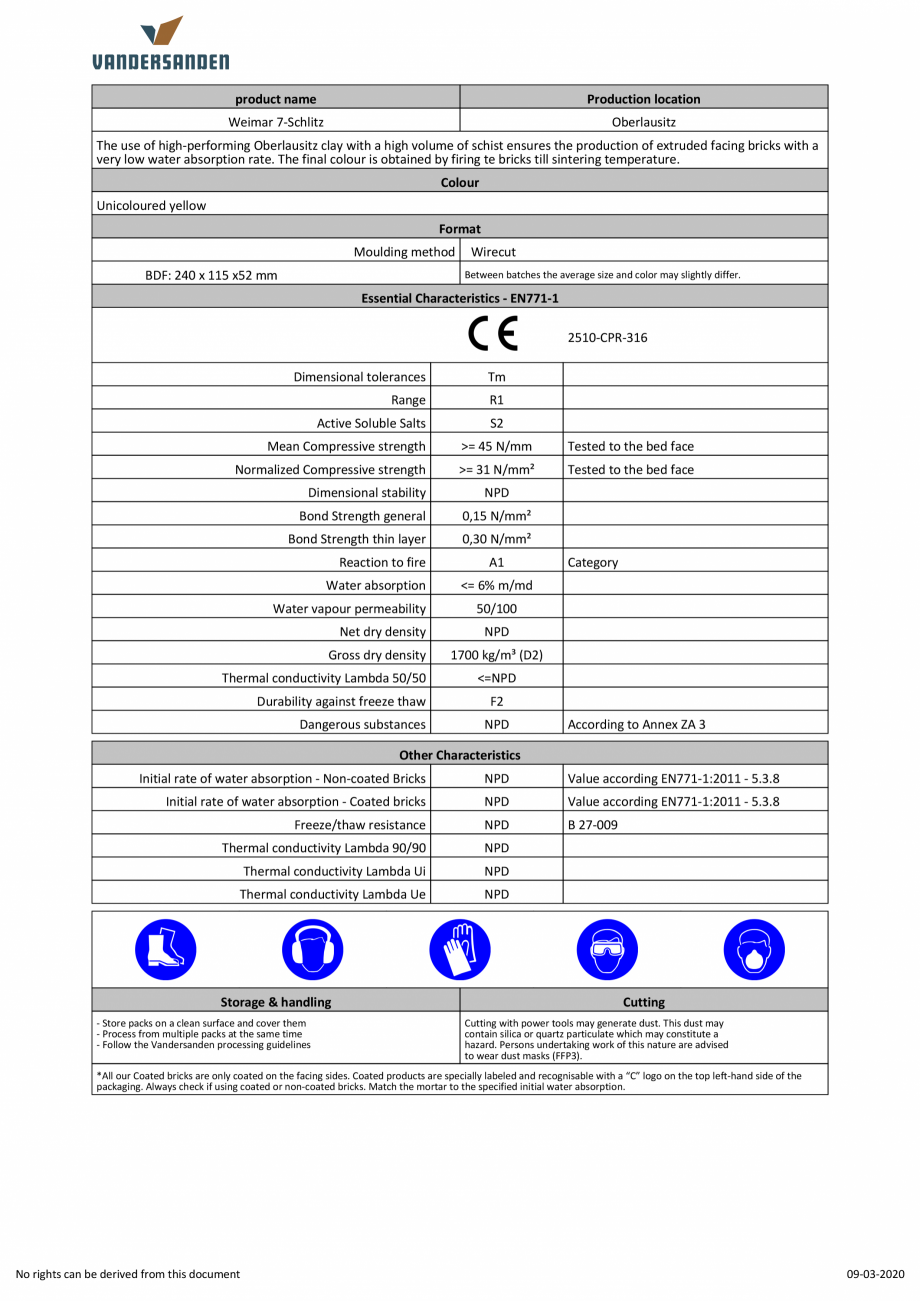Pagina 1-Caramida aparenta klinker -  Weimar Amedio Ideas CK65 Fisa tehnica Engleza product name

Production ...