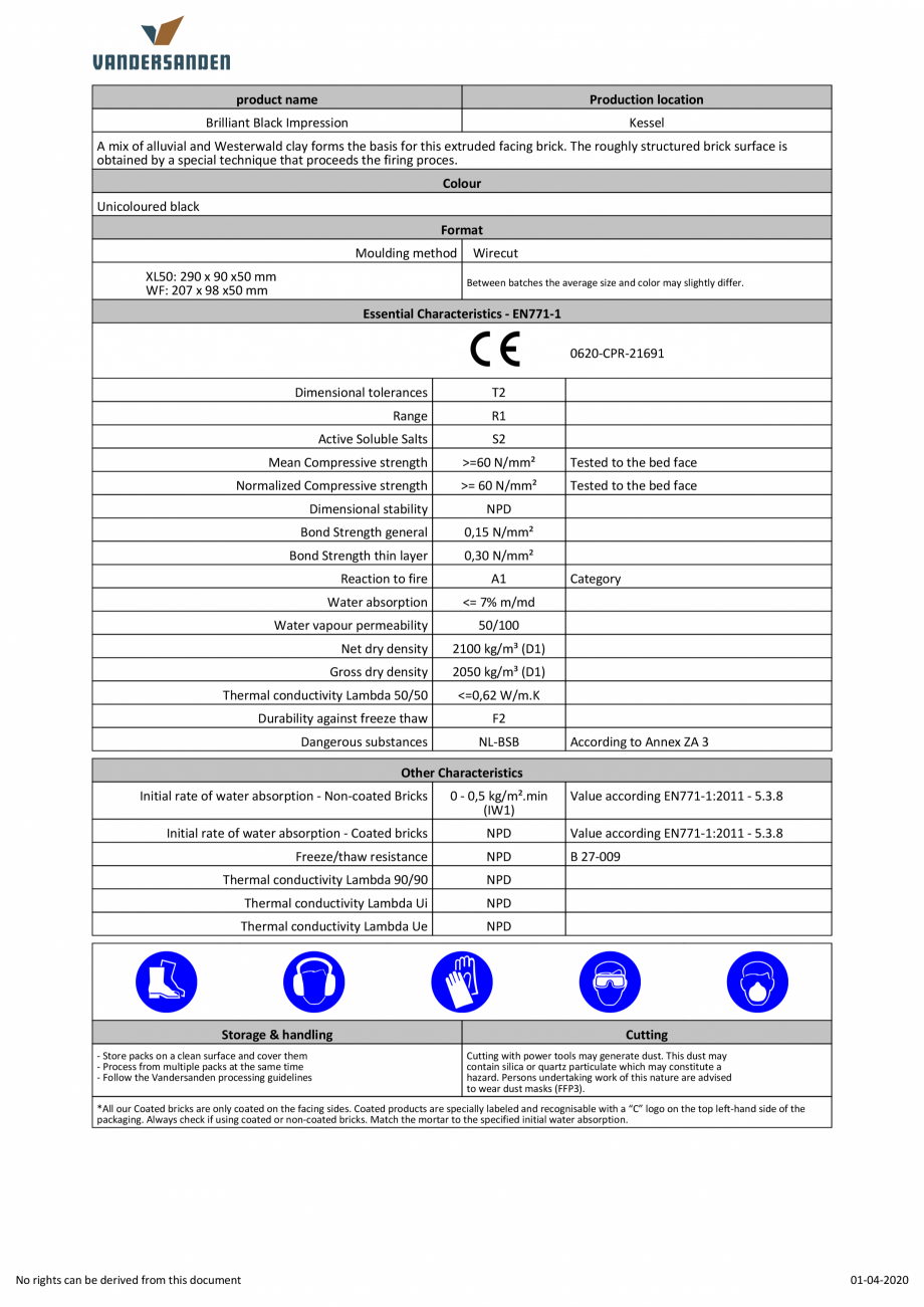 Pagina 1-Caramida aparenta klinker - Briljant Zwart Impres. Amedio Ideas CK65 Fisa tehnica Engleza product...
