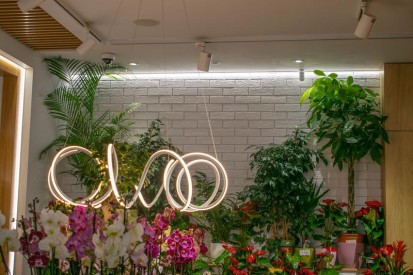Detalii interior florarie Proiect realizat cu caramida aparenta - Florăria Trandafirul din Bârlad
