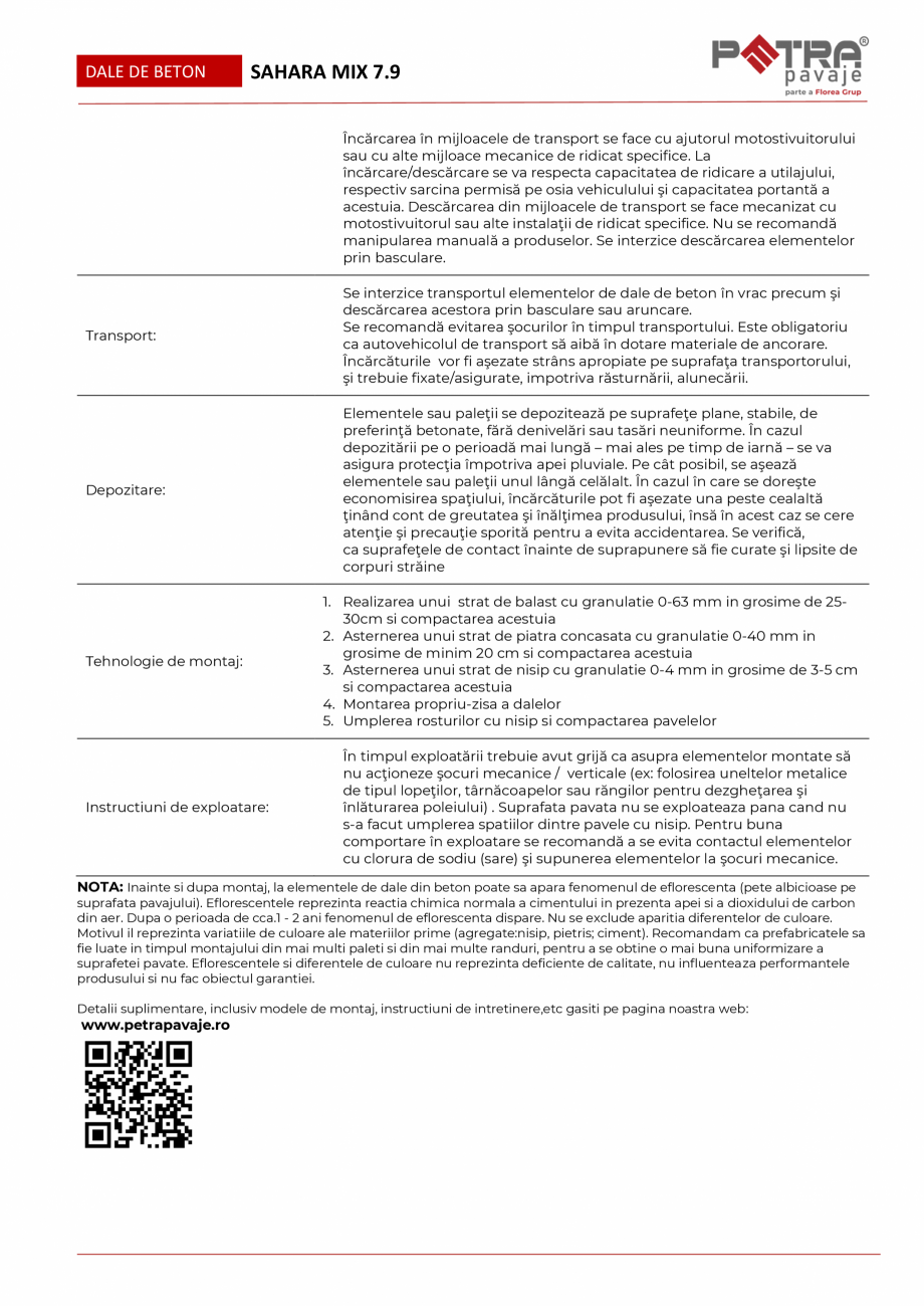 Pagina 2 - Fisa tehnica pavaj SAHARA MIX 7.9 Petra Pavaje Fisa tehnica Romana data:

Utilizări la...