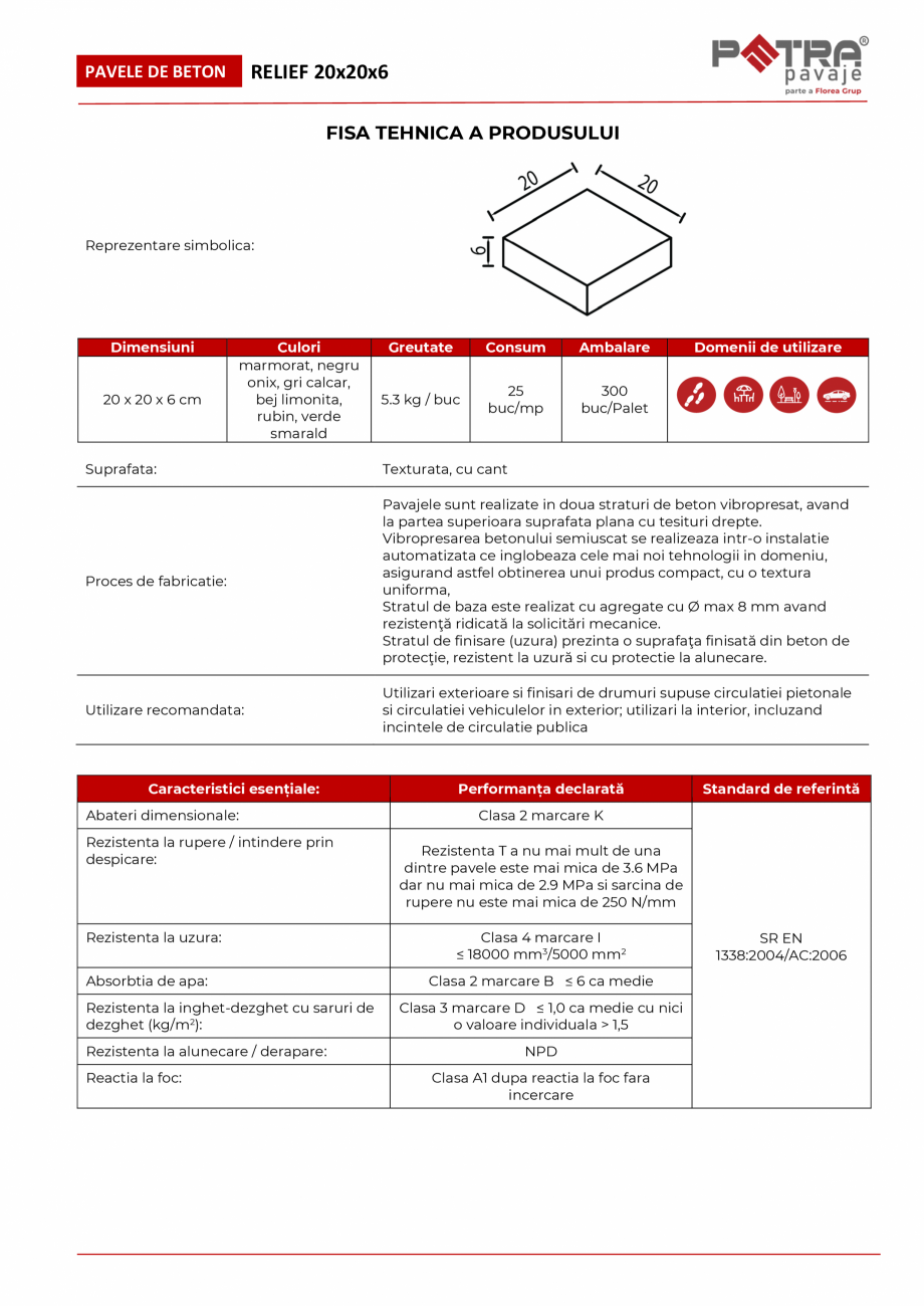 Pagina 1-Fisa tehnica pavaj RELIEF 20x20x6 cu cant Petra Pavaje Fisa tehnica Romana RELIEF 20x20x6

PAVELE DE...