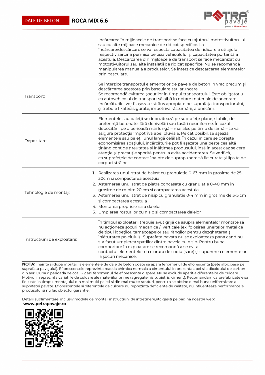 Pagina 2-Fisa tehnica pavaj ROCA MIX 6.6-gri antic Petra Pavaje Fisa tehnica Romana ri la interior,...