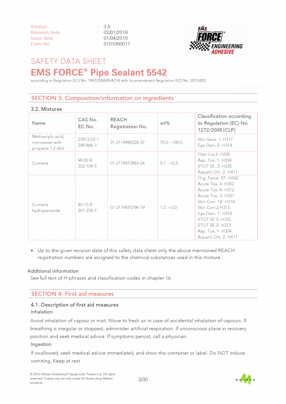 Pagina 3 - Prezentare produs - Adeziv etansare filete metalice EMS FORCE EMS FORCE 5542 Catalog,...