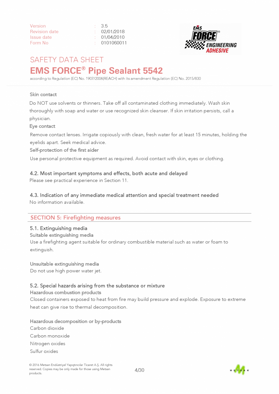 Pagina 4 - Prezentare produs - Adeziv etansare filete metalice EMS FORCE EMS FORCE 5542 Catalog,...