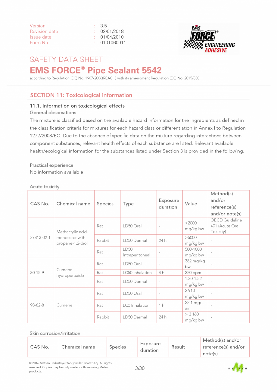 Pagina 13 - Prezentare produs - Adeziv etansare filete metalice EMS FORCE EMS FORCE 5542 Catalog,...