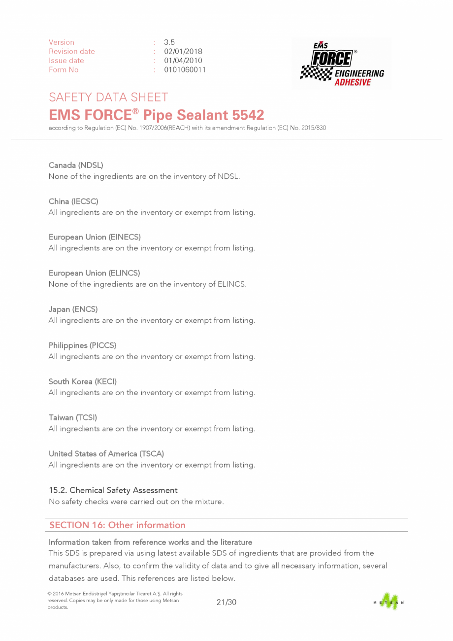 Pagina 21 - Prezentare produs - Adeziv etansare filete metalice EMS FORCE EMS FORCE 5542 Catalog,...