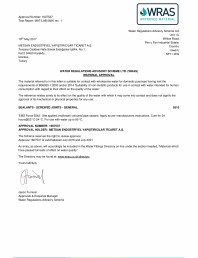 Certificat WRAS pentru adeziv etansare filete metalice