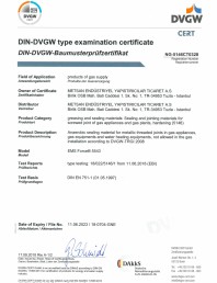 Certificat DVGW - Adeziv pentru etansare filete metalice