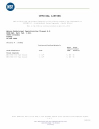 Certificare NSF - Adeziv pentru etansare filete metalice