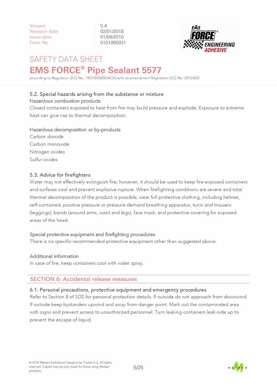 Pagina 5 - Descriere produs - adeziv etansare filete metalice EMS FORCE EMS FORCE 5577 Catalog,...
