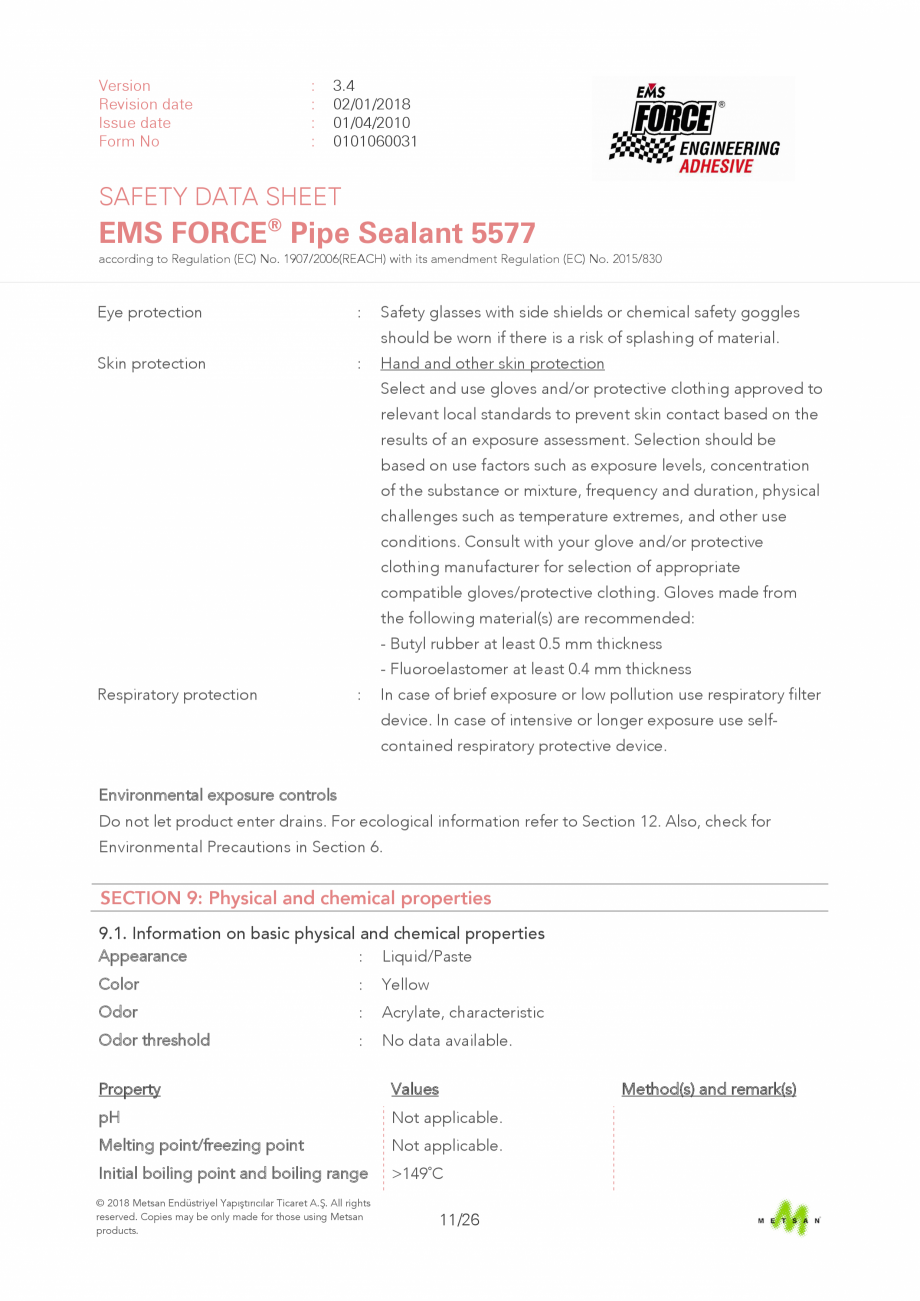 Pagina 11 - Descriere produs - adeziv etansare filete metalice EMS FORCE EMS FORCE 5577 Catalog,...