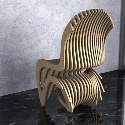GUBROT Vedere din spate - scaun parametric SP-001 - Scaune decorative din lemn pentru amenajari de
