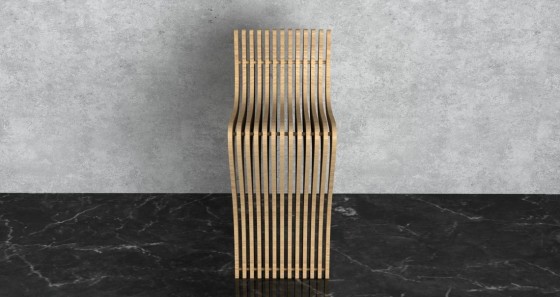 GUBROT Vedere din fata - scaun parametric SP-003 - Scaune decorative din lemn pentru amenajari de