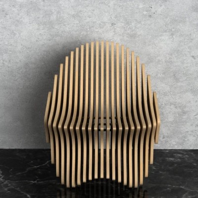 GUBROT Vedere din fata - scaun parametric SP-004 - Scaune decorative din lemn pentru amenajari de