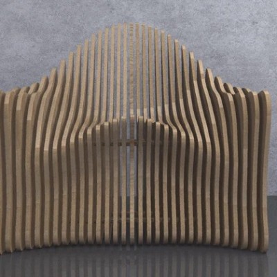 GUBROT Vedere din fata - scaun parametric SP-005 - Scaune decorative din lemn pentru amenajari de