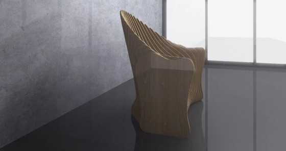 GUBROT Vedere laterala - scaun parametric SP-005 - Scaune decorative din lemn pentru amenajari de interior