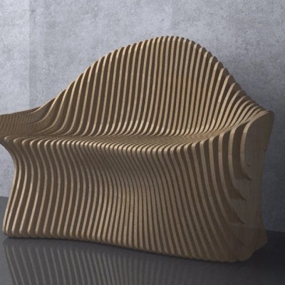 GUBROT Banca parametrica BC-008 - vedere de aproape - Banci canapele decorative din riflaje de lemn