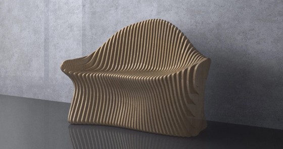 GUBROT Banca parametrica BC-008 - vedere de aproape - Banci canapele decorative din riflaje de lemn